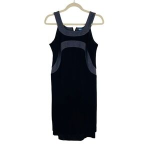 J McLaughlin Sleeveless Tank Sheath Dress Black Stretch‎ Office Career Size 6